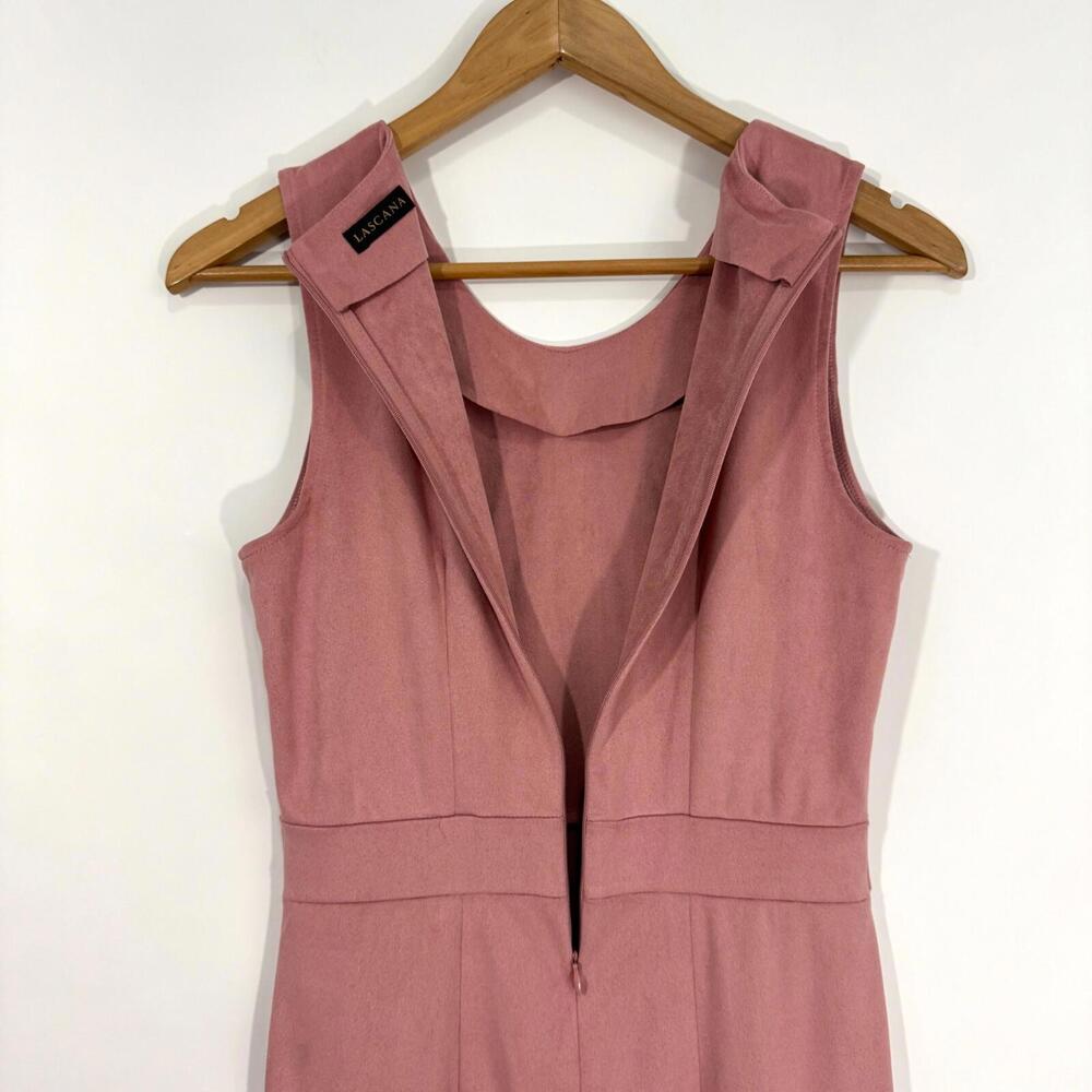 Lascana Women’s Size 6 Small Solid Pink Faux Suede Fitted Sheath Mini Dress - Picture 10 of 10